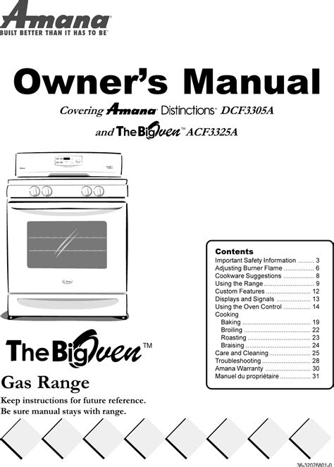 how to use amana gas stove